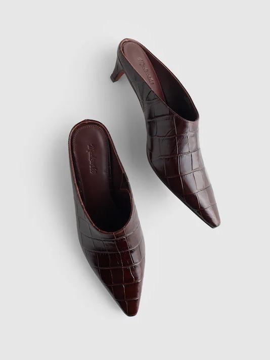 Madewell The Emilie Heeled Mule In Chocolate Raisin Size 7.5 M $178 Ny387